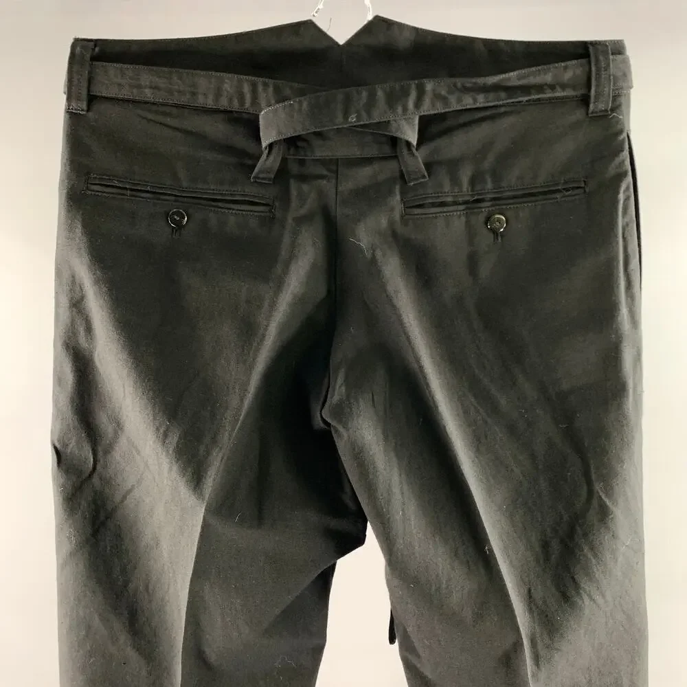 VISVIM Size L Black Wool Linen Waist Tie Pants